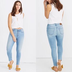 𝅺madewell Sz 25 9" High-Rise Skinny Crop Jeans: Button-Front Edition